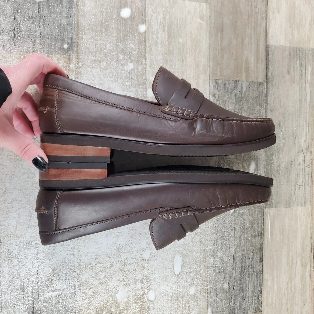 Florsheim Berkley Flex Mens Penny Loafers Sz 7.5 3E Brown Slip On Round Toe‎